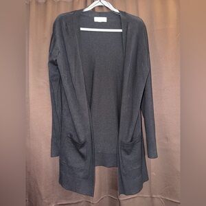 Women's Black Open Front Sweater